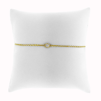 Bracelet mini oui diamant rond serti clos en or 18 carats