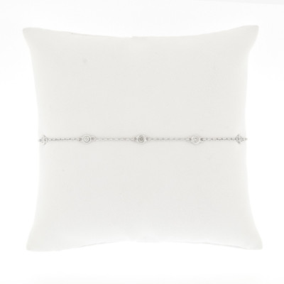 Bracelet diamants sur chaine sertis clos - Or 18 carats