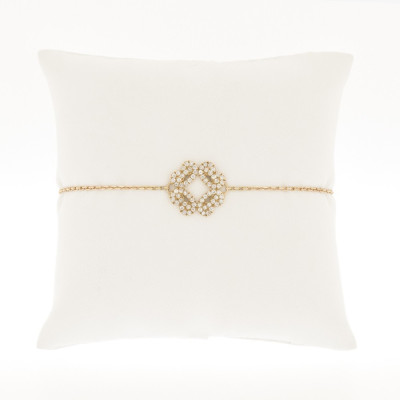 Bracelet motif arabesque pavé de diamants sertis mini-griffes - Or 18 carats