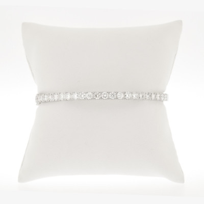 Bracelet rivière rigide sertis de diamants pour 3.30 ct, serti mini-griffes - Or 18 carats