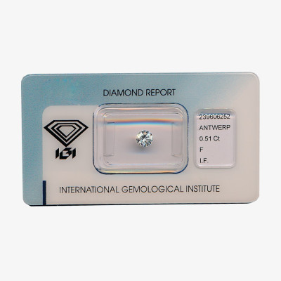 Diamant Rond de 0,51 ct F - I.F.