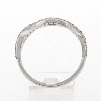 Alliance or et diamants Diana, demi tour torsadé - or 18 carats