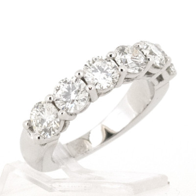 Alliance Femme or et diamants Ashley. Demi tour 6 diamants ronds (brillant) - or 18 carats