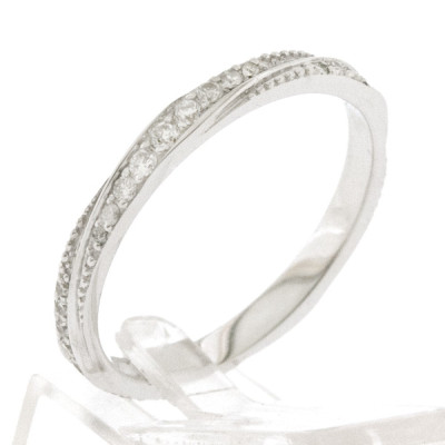 Alliance Femme or et diamants Emy, modèle torsadé guilloché - or 18 carats