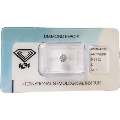 Diamant Rond 0,51ct D - VS1