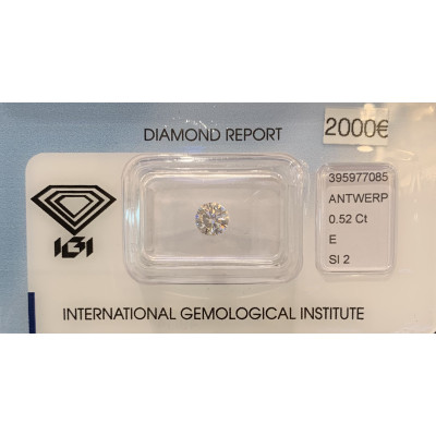 Diamant Rond 0,52ct E - SI2