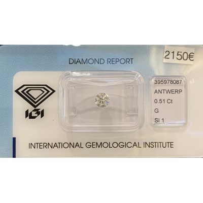 Diamant Rond 0,51ct G - SI1