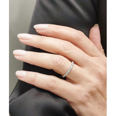 Alliance Femme or et diamants Eden, demi tour serti grains diamants pour 0,35 carat - or 18 carats