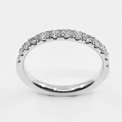 Alliance demi tour or et diamants Louane. En or 18 carats.