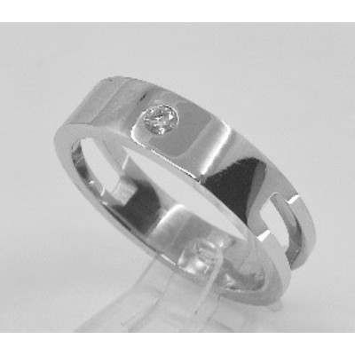 Alliance or Daniel pour homme, 1 diamant serti dans la masse.