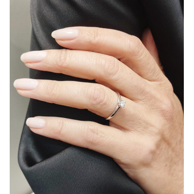 Solitaire or et diamant Flore