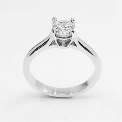 Solitaire or et diamant Duchesse 0,40ct. Modèle avec un diamant rond (brillant) de 0,40 ct - or 18 carats