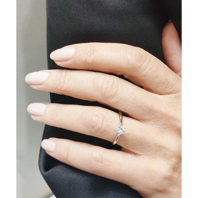 Solitaire or et diamant Flore