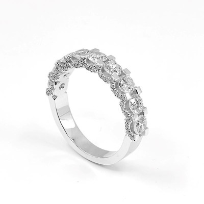 Alliance or et diamants Preciosa. Côtés sertis - or 18 carats