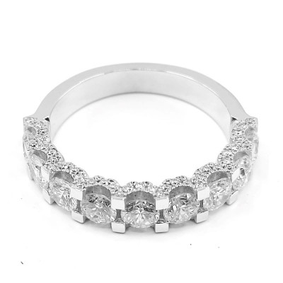 Alliance or et diamants Preciosa. Côtés sertis - or 18 carats