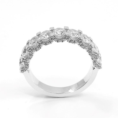 Alliance or et diamants Preciosa. Côtés sertis - or 18 carats