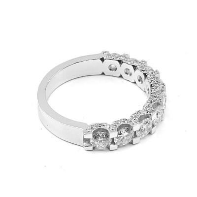 Alliance or et diamants Preciosa. Côtés sertis - or 18 carats