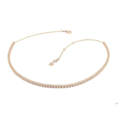 Collier or et diamant River. Rivière de diamants souple - or 18 carats