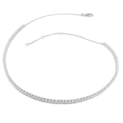 Collier or et diamants Aster. Rivière souple de 93 diamants - or 18 carats