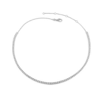 Collier or et diamants Aster. Rivière souple de 93 diamants - or 18 carats