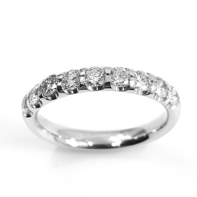 Alliance demi tour 9 diamants pour 0,80 ct - or 18 carats