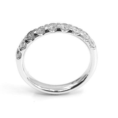 Alliance demi tour 9 diamants pour 0,80 ct - or 18 carats