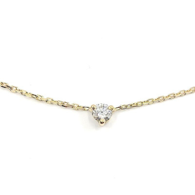 Collier Diamant solo 0,15 ct sur chaton 3 griffes - or 18 carats