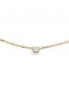 Collier Diamant solo 0,15 ct sur chaton 3 griffes - or 18 carats