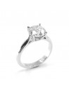 Solitaire or et diamant Duchesse. Diamant taille brillant de 1,65 ct sur chaton 4 griffes - or blanc 18 carats