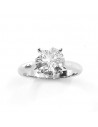 Solitaire or et diamant Duchesse. Diamant taille brillant de 2,14 ct sur chaton 4 griffes - or blanc 18 carats