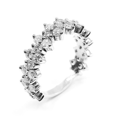 Alliance Femme or et diamants Esther. Modèle 3/4 de tour - or 18 carats