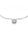 Collier or et diamants entourage de forme coussin avec un diamant de 0,29 ct au centre - or 18 carats