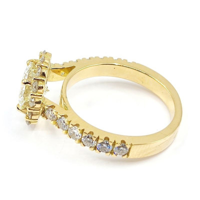 Bague or et diamants Crown -Tellor Diamantaire