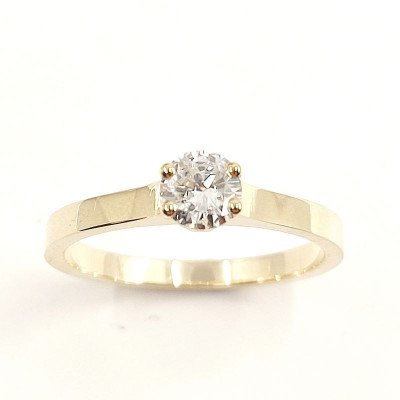 Solitaire diamant Victoria 0,40 ct - or 18 carats