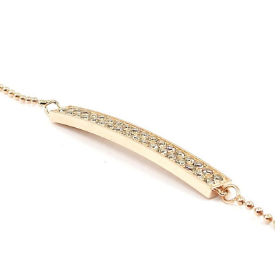 Bracelet diamants double rang de diamants sur chaine boules - or 18 carats