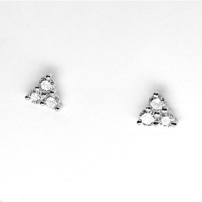 Boucles d'oreilles puces avec 6 diamants pour 0,78 ct - or 18 carats