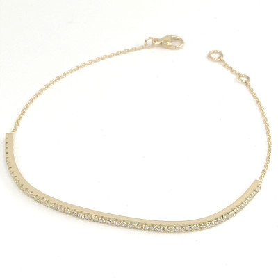 Bracelet femme serti de 49 diamants en mini-griffes (0,90 carat) finition sur chaine en or 18 carats