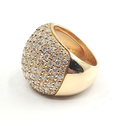 Bague or et diamants Boule. Pavée de 139 diamants - or 18 carats