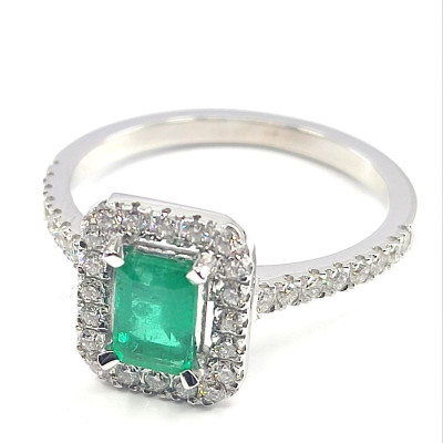 Bague émeraude et diamants - Tellor Diamantaire