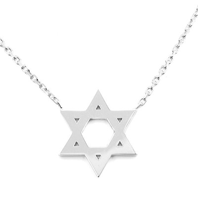 Collier avec pendentif Maguen David tout or - or 18 carats