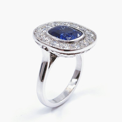 Bague saphir et diamants Océane - Tellor Diamantaire