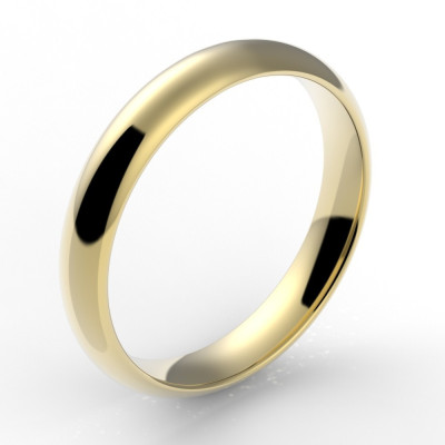 Alliance demi jonc confort 3,5 mm - or 18 carats