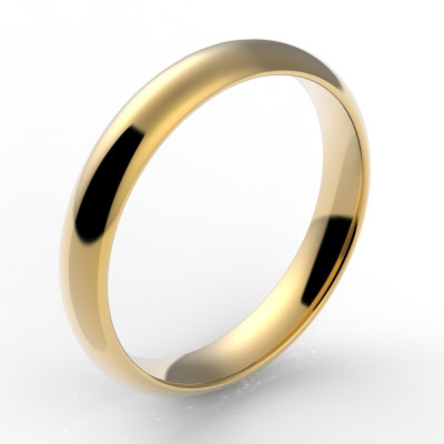 Alliance demi jonc confort 3,5 mm - or 18 carats