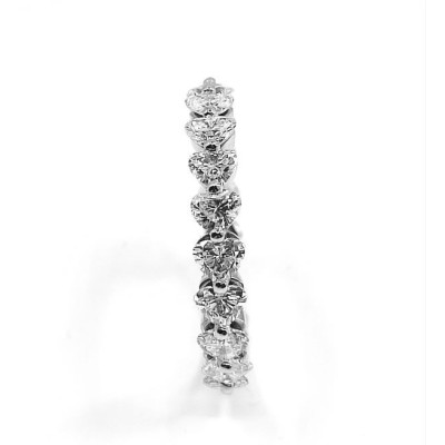 Alliance diamants Coeur. 16 diamants cœur en 3/4 de tour - Or 18 carats