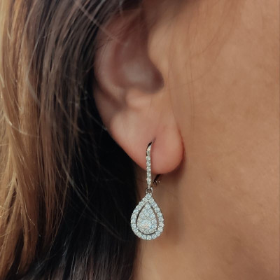 Boucles d'oreilles Illusion Goutte - Tellor Diamantaire