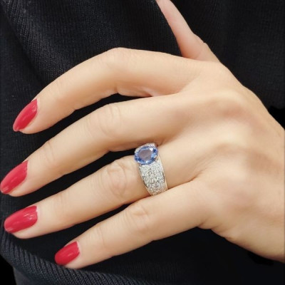 Bague saphir et diamants Azurée - Tellor Diamantaire
