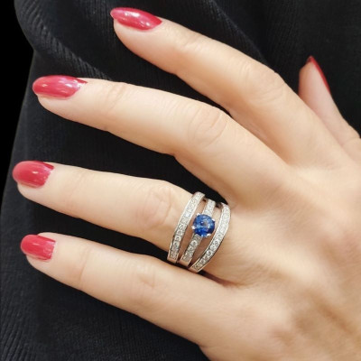 Bague saphir et diamants Claudia - Tellor Diamantaire