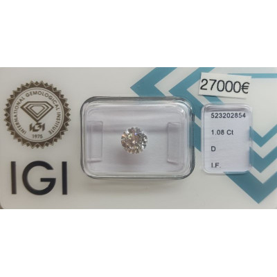 Diamant Rond 1,08 ct D IF
