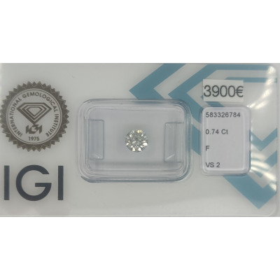 Diamant Rond 0,74 ct FVS2