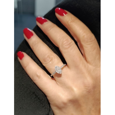 Solitaire diamant navette - Tellor Diamantaire